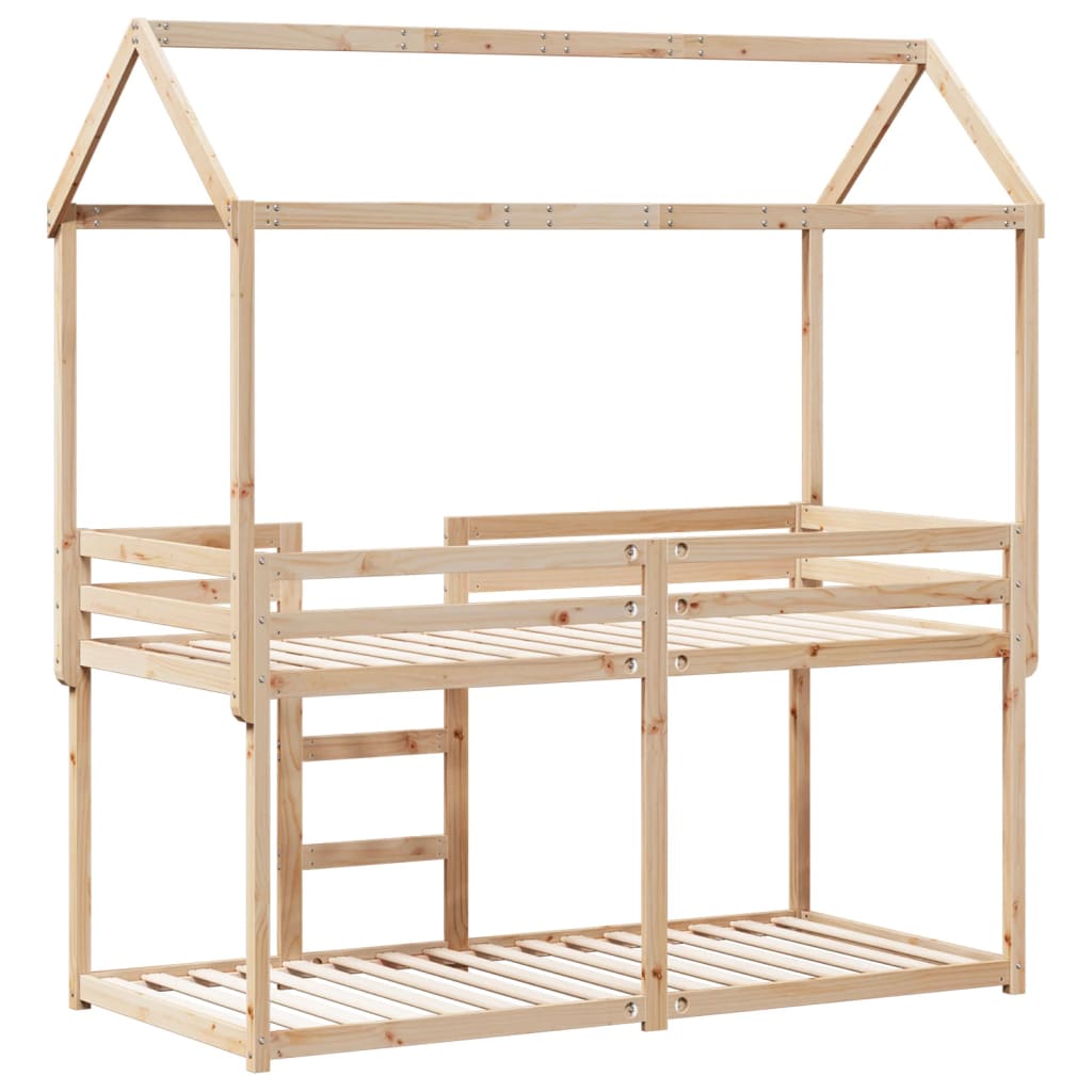 Lit superposé avec toit 75x190 cm bois de pin massif - 8