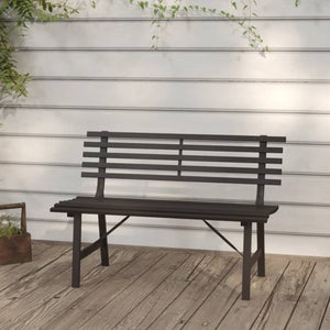 Banc 3 Places Acier Wpc Banc De Jardin VidaXL 120cm - Acier Et WPC Noir Pour Terrasse Mobilier Terrasse Parc