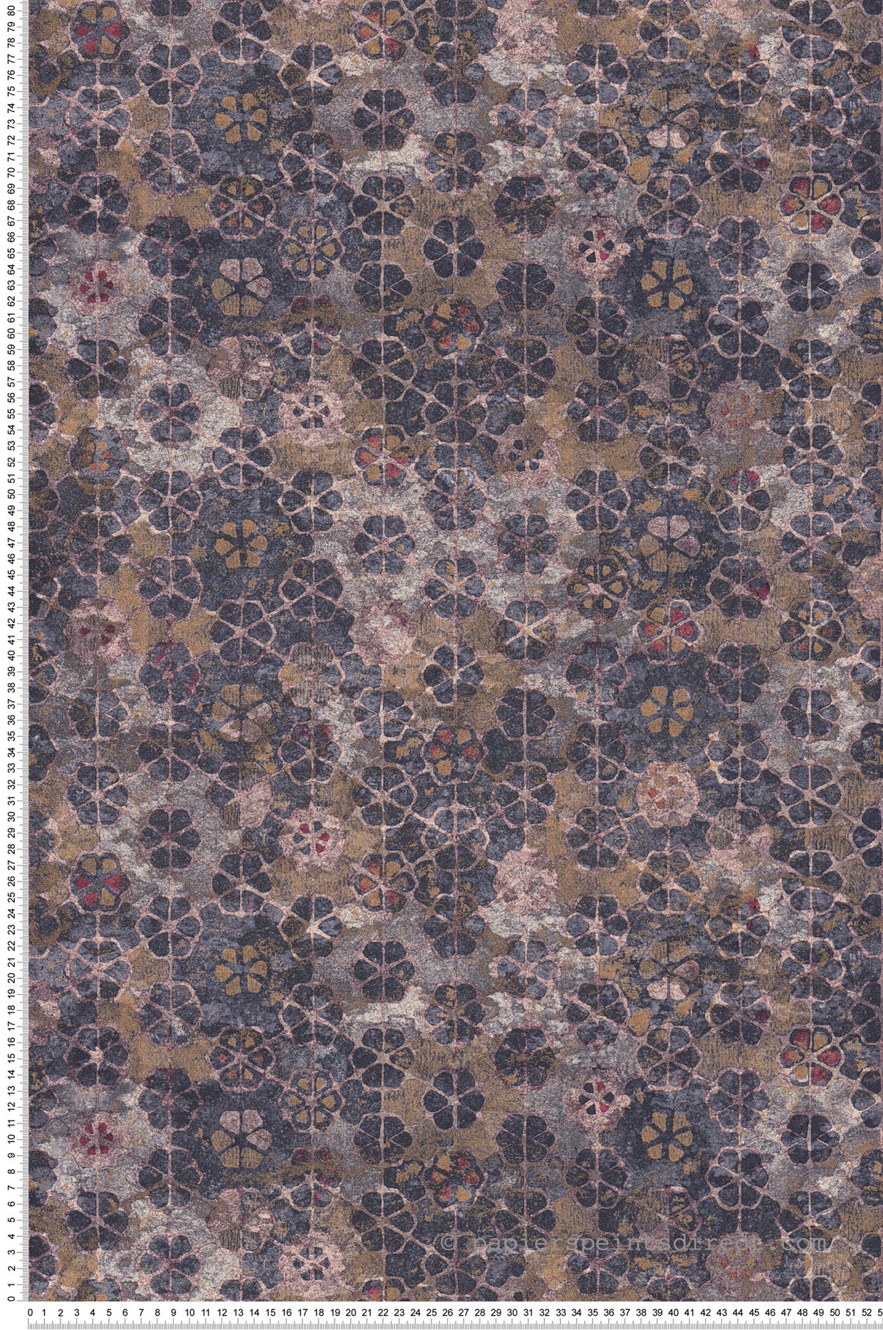 Tapeta motyw płytek szarym,niebieskimIbeżowym - 53 cm x 10.05 m - LIVINGWALLS