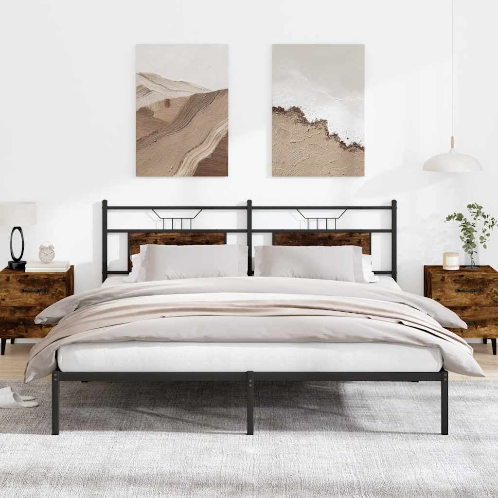 Łóżko Metalowe Rama Łóżka Metalowa Ze Stelażem Pokoj Sypialnia 183x213 cm