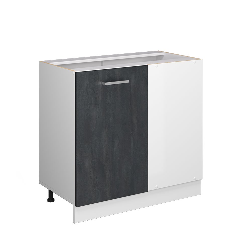 Vicco Szafka narożna R-Line, Czarny beton, 86 cm bez blatu roboczego
