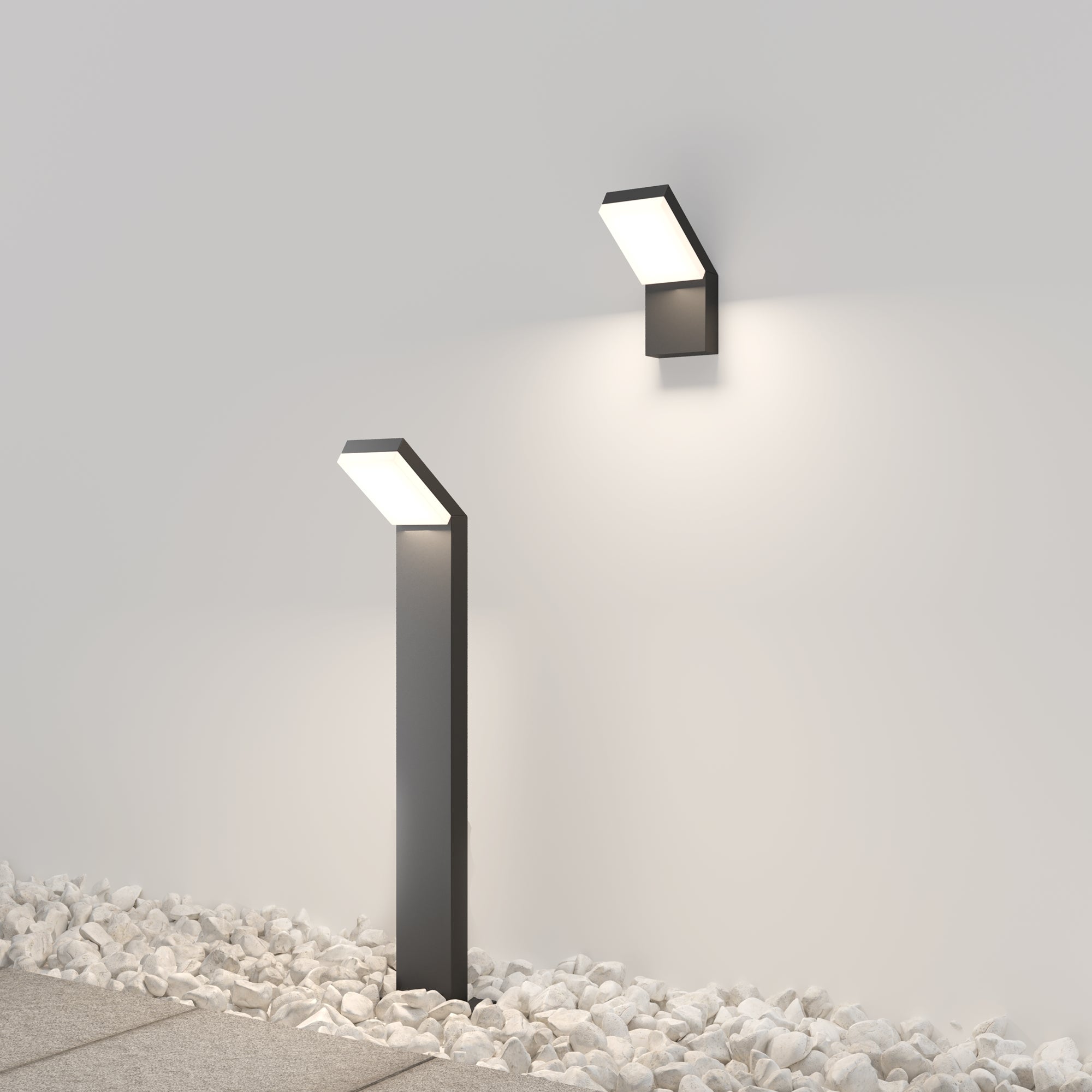 Applique da esterno moderno, LED, alluminio, Rettangolare, Per il giardino, design minimalista, modulo LED da. nero IP54 12W 865lm 3000K Maytoni - 7