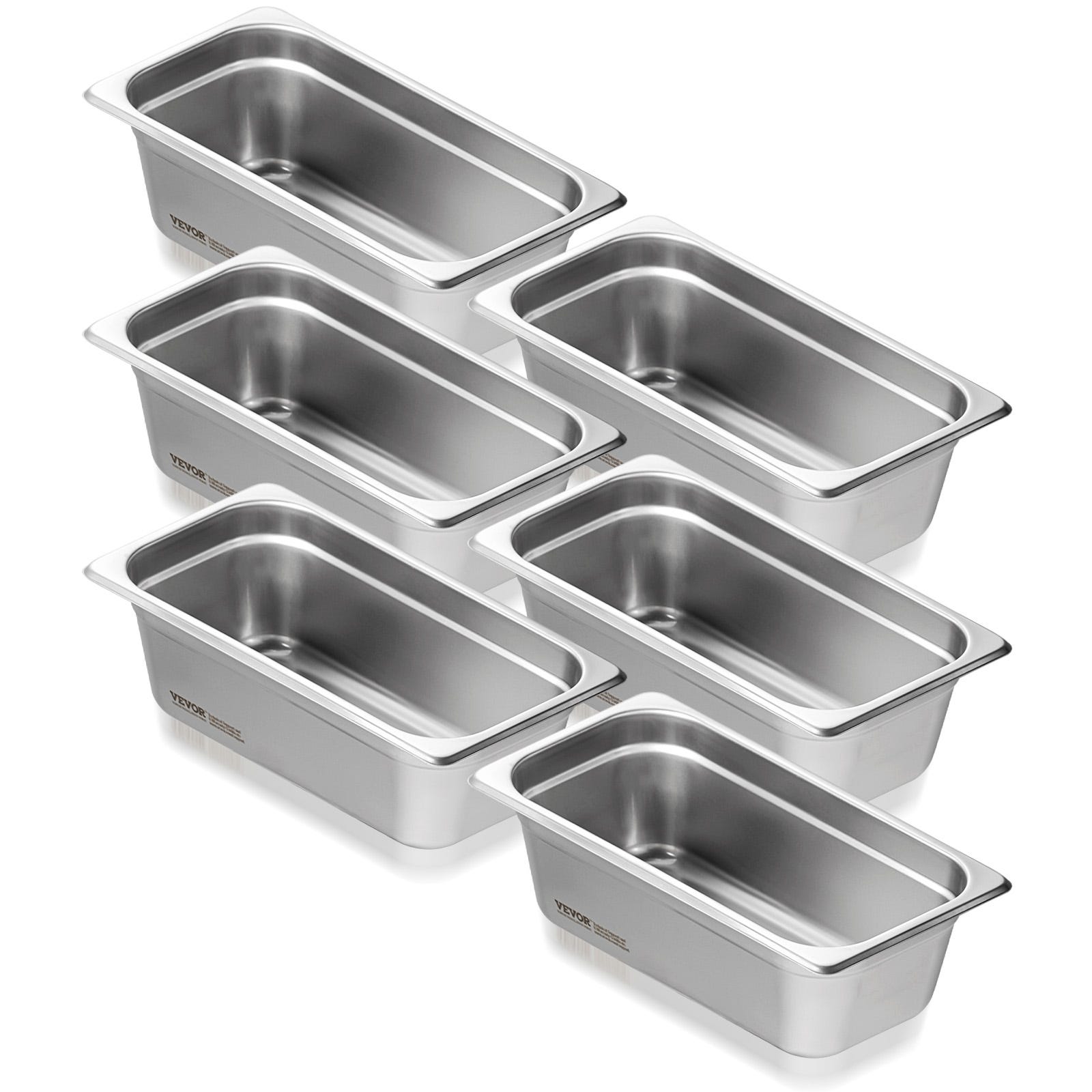 Gastronorm Bac GN 1/3 Set 6,VEVOR Recipientes baño María acero ...
