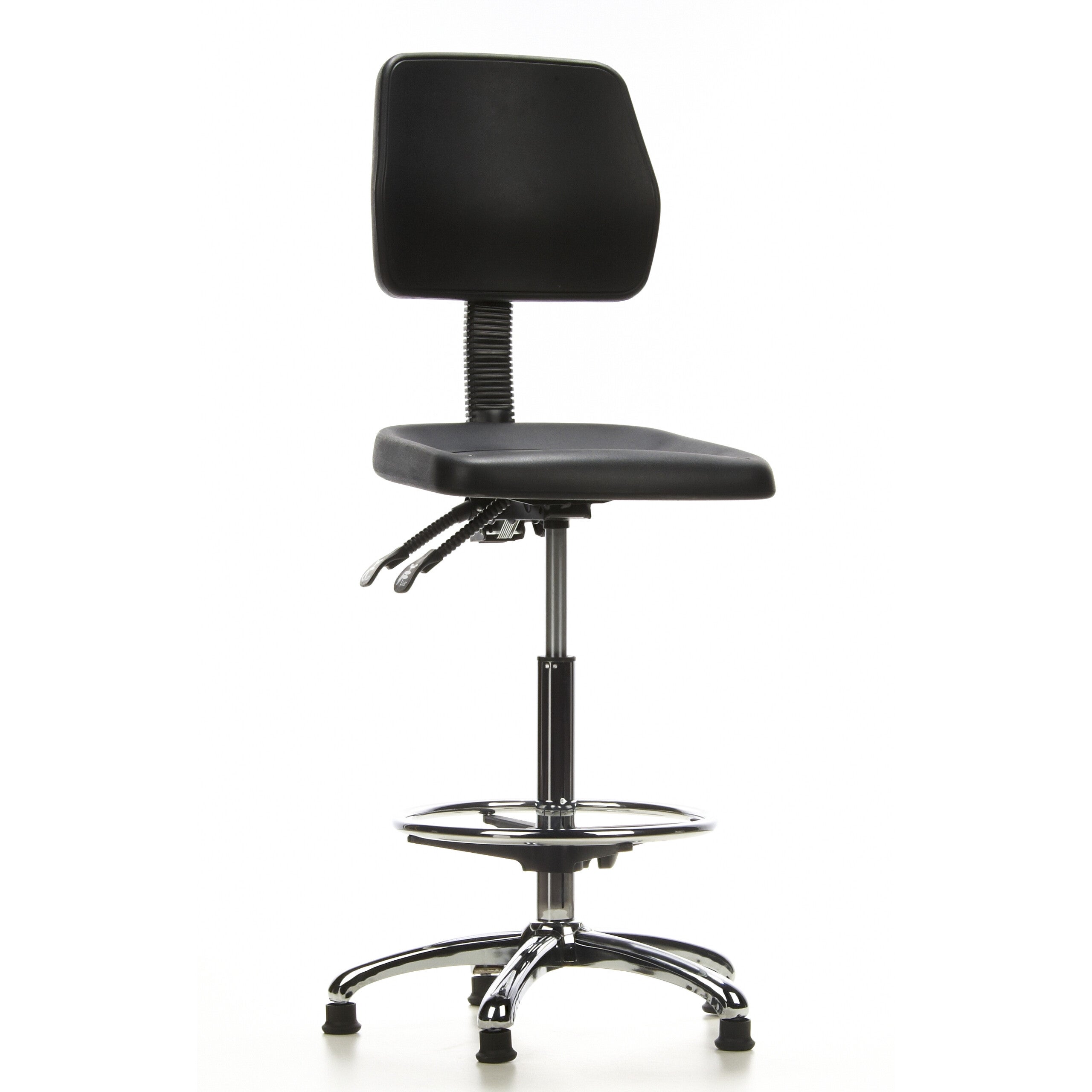 Stołek / stołek obrotowy / krzesło robocze TOP WORK 11 twarda pianka czarny chrom hjh OFFICE