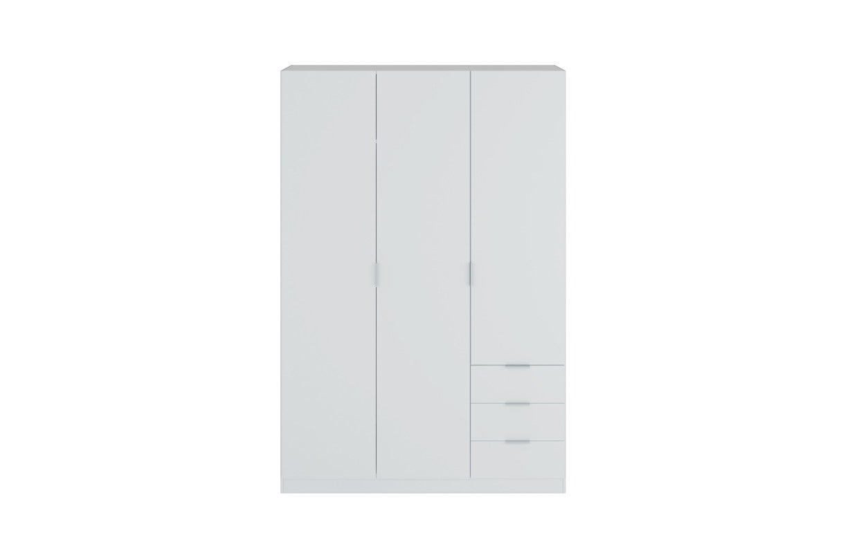 Armoire NINA 3 portes et 3 tiroirs L121 x H180 cm - Blanc - 7