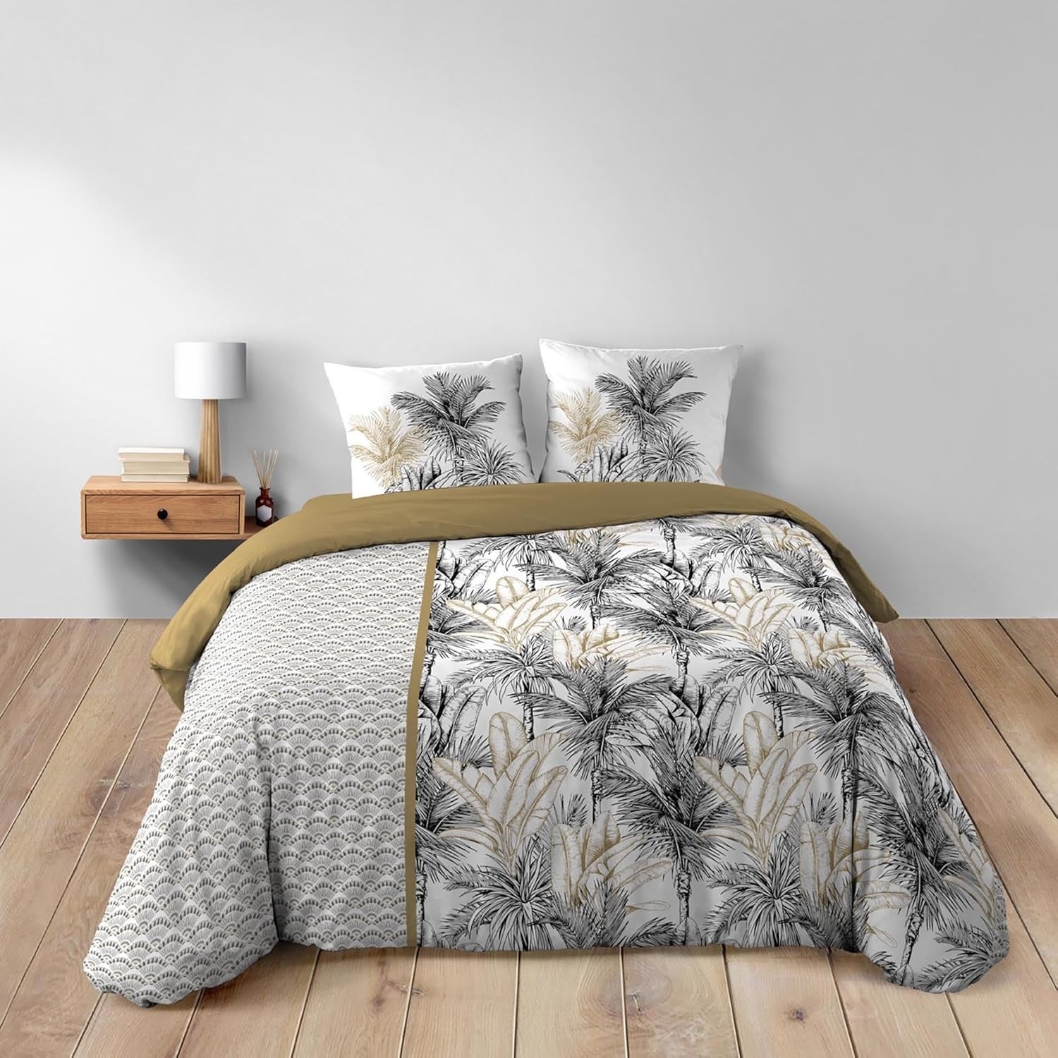 Pack Housse de Couette Dakar 240 x 220 cm + Drap Housse 140x190 cm Beige - 2