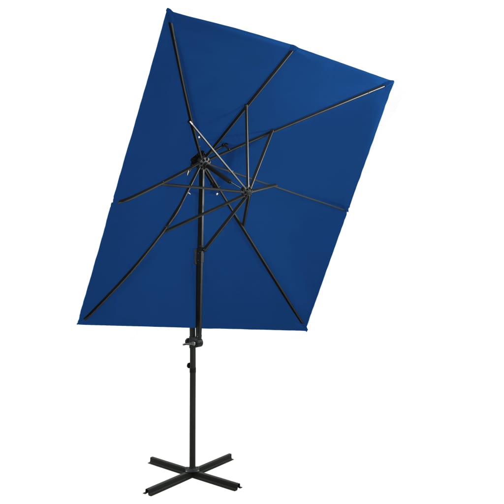 VidaXL Ombrellone Da Giardino A Doppia Testa 449x265 Cm - Antivento Con Base A Sacco Di Sabbia E Apertura A Manovella