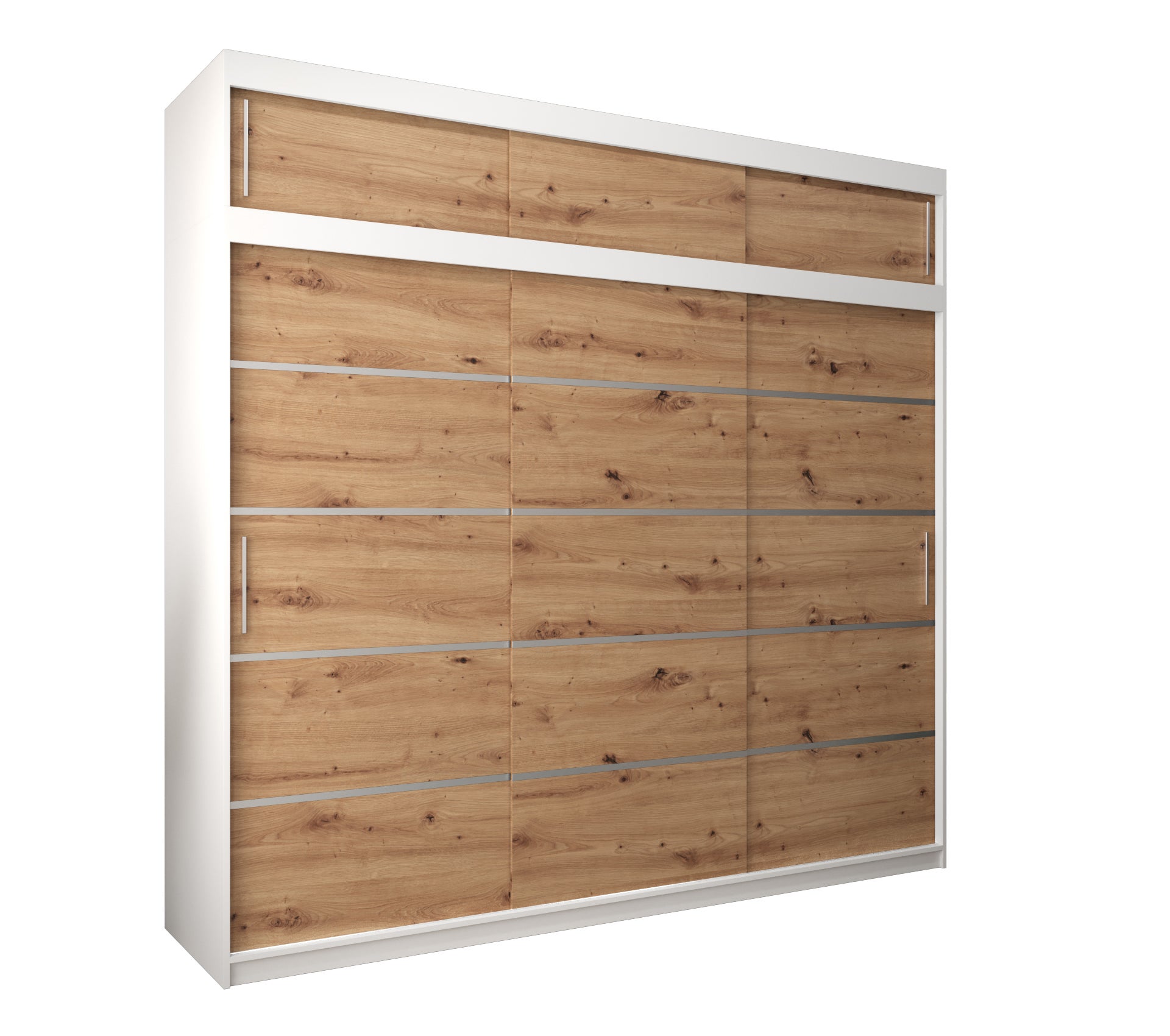 Szafa przesuwna z nadstawką garderoba Verona 1 250 x 62 x 240 cm Biały + Artisan - Abiks Meble
