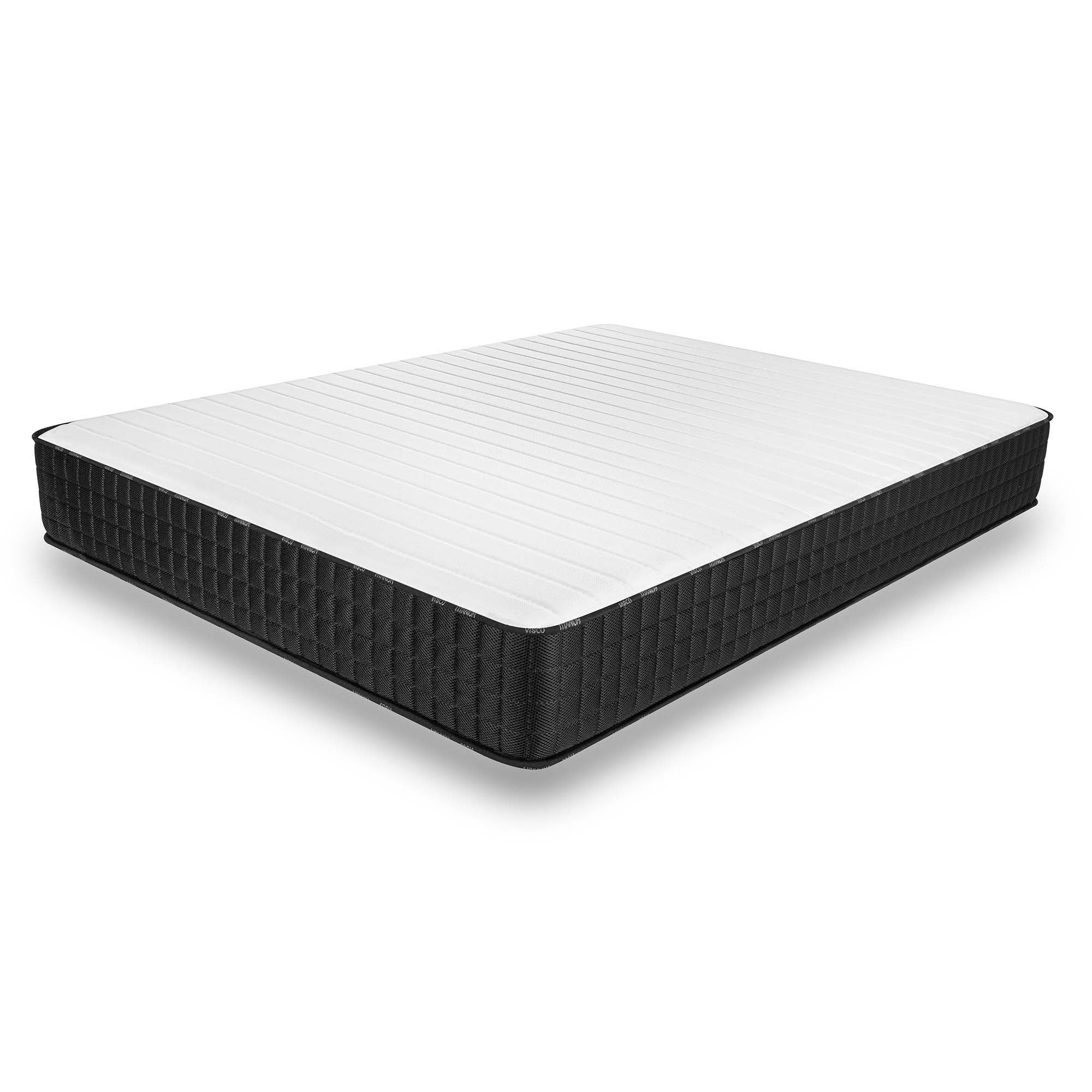 Matelas Titanium 140x190 cm - Mousse à mémoire de forme HR - Blue Latex - Très épais 25 cm - 7 Zones - Respirant - Hypoallergénique - 6