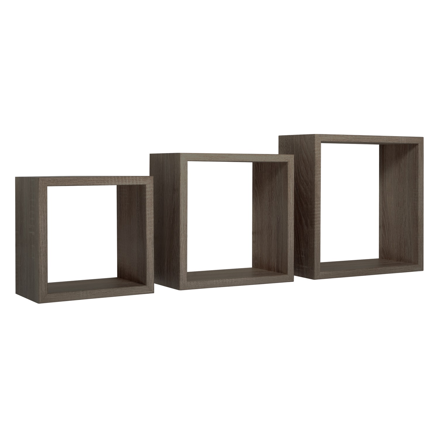 Étagères cubiques murales Lot de 3 cubes modulaires Noyer mod. InCubo - 5