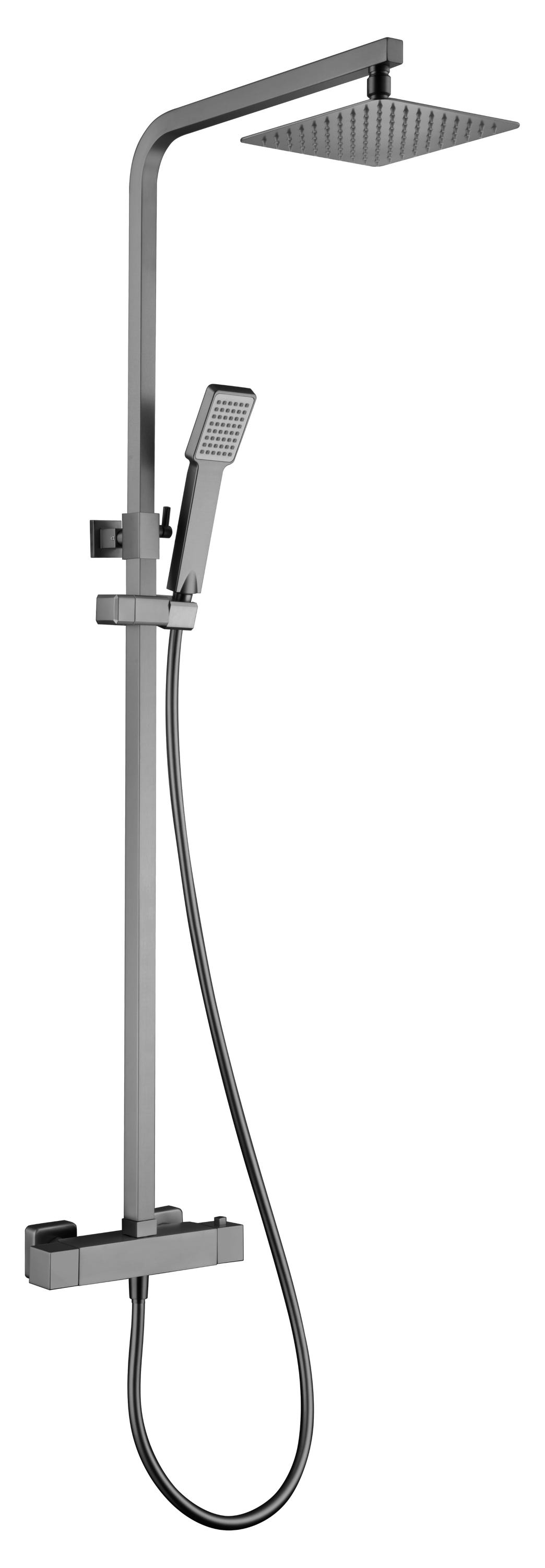 Conjunto de ducha termostático Vigo oro cepillado Leroy Merlin