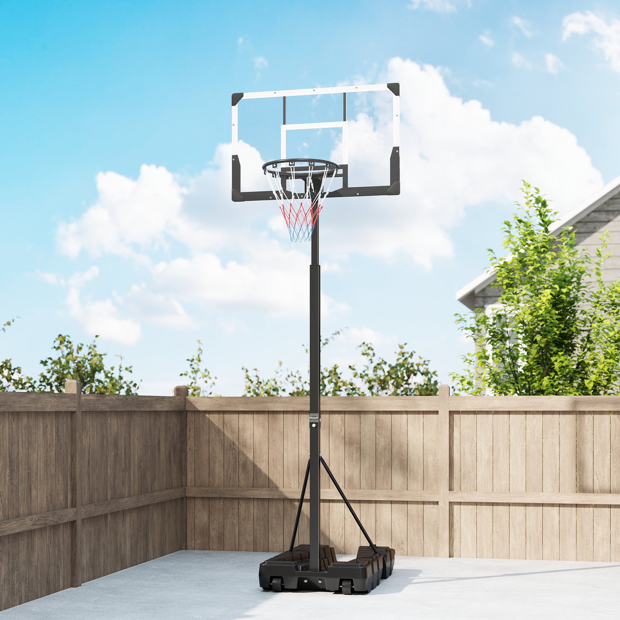 Tabela de Basquetebol SPORTNOW PC, Aço Preto 120x70x375 cm - 5