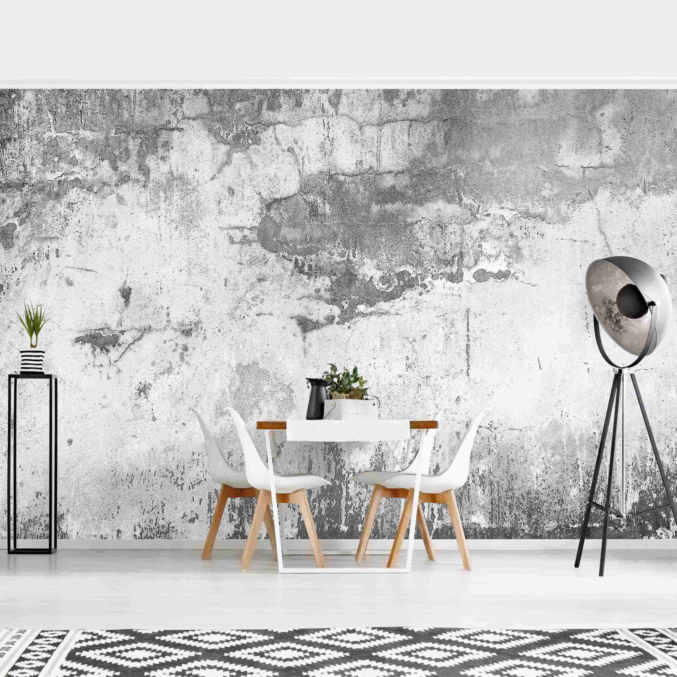 Papel pintado fotomural muro hormigón industrial shabby chic piedra 3d 317 - salón dormitorio cocina pasillo - tnt 384 x 255 cm smart