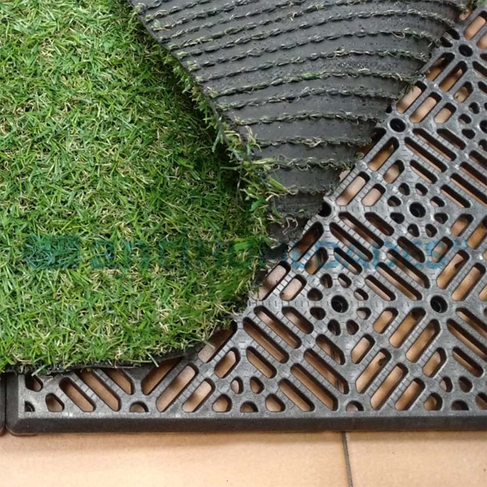 Loseta Gris Forja de polipropileno ventilada 30x30x1,5cm - Para suelos de piscinas, terrazas, tarima flotante, césped artificial, perreras - 4