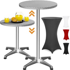 Gastro Uzal Housses extensibles pour tables mange-debout et tables de bistro (bleu/bleu foncé, diamètre : 80-85