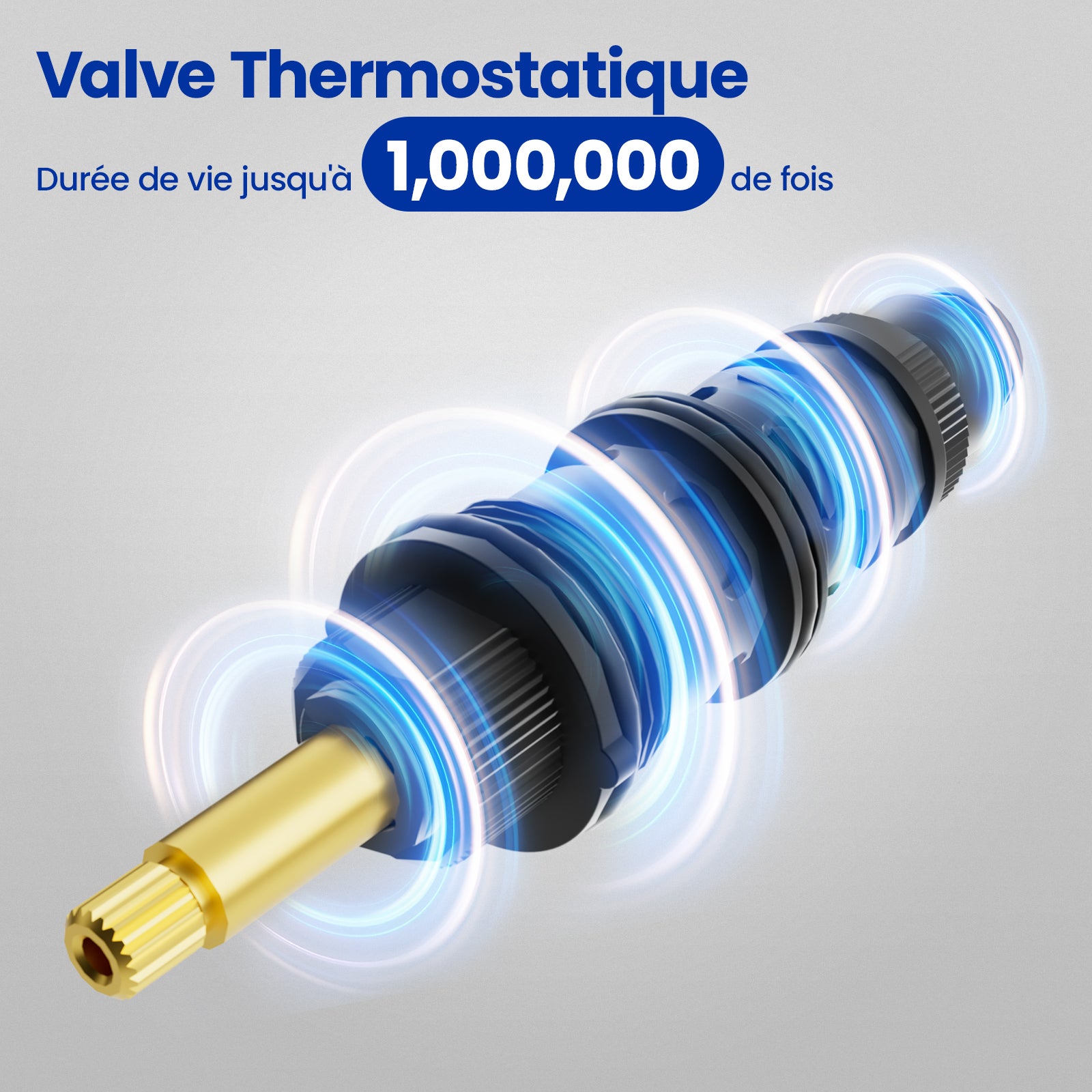 Mitigeur Thermostatique Robinet Douche, Thermostatique de Douche Murale avec Serrure Sécurité 38 ℃ Mitigeur pour Douche ,Noir - 8