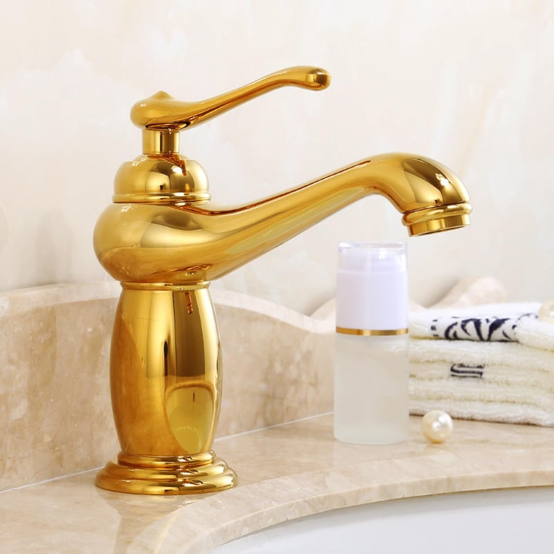 Bateria umywalkowa jednouchwytowa w stylu retro z chromowaną dźwignią do łazienki zlewozmywaka do ciepłej i zimnej wody o krótkim eleganckim designie