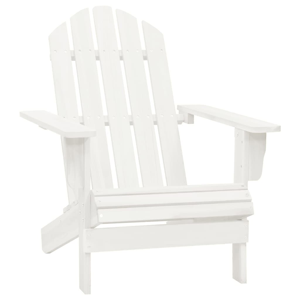 Chaise de jardin | Siège de Terrasse | Chaise d'extérieur Adirondack avec pouf et table Sapin Blanc CFW598799 - 8