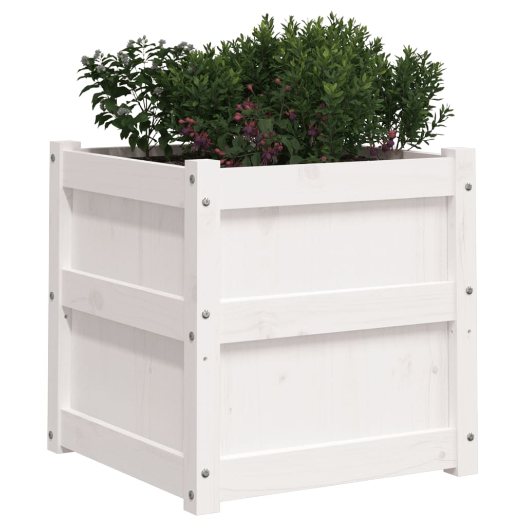2 pcs Jardinière，Bac à fleurss blanc bois de pin massif CWV23588 - 4