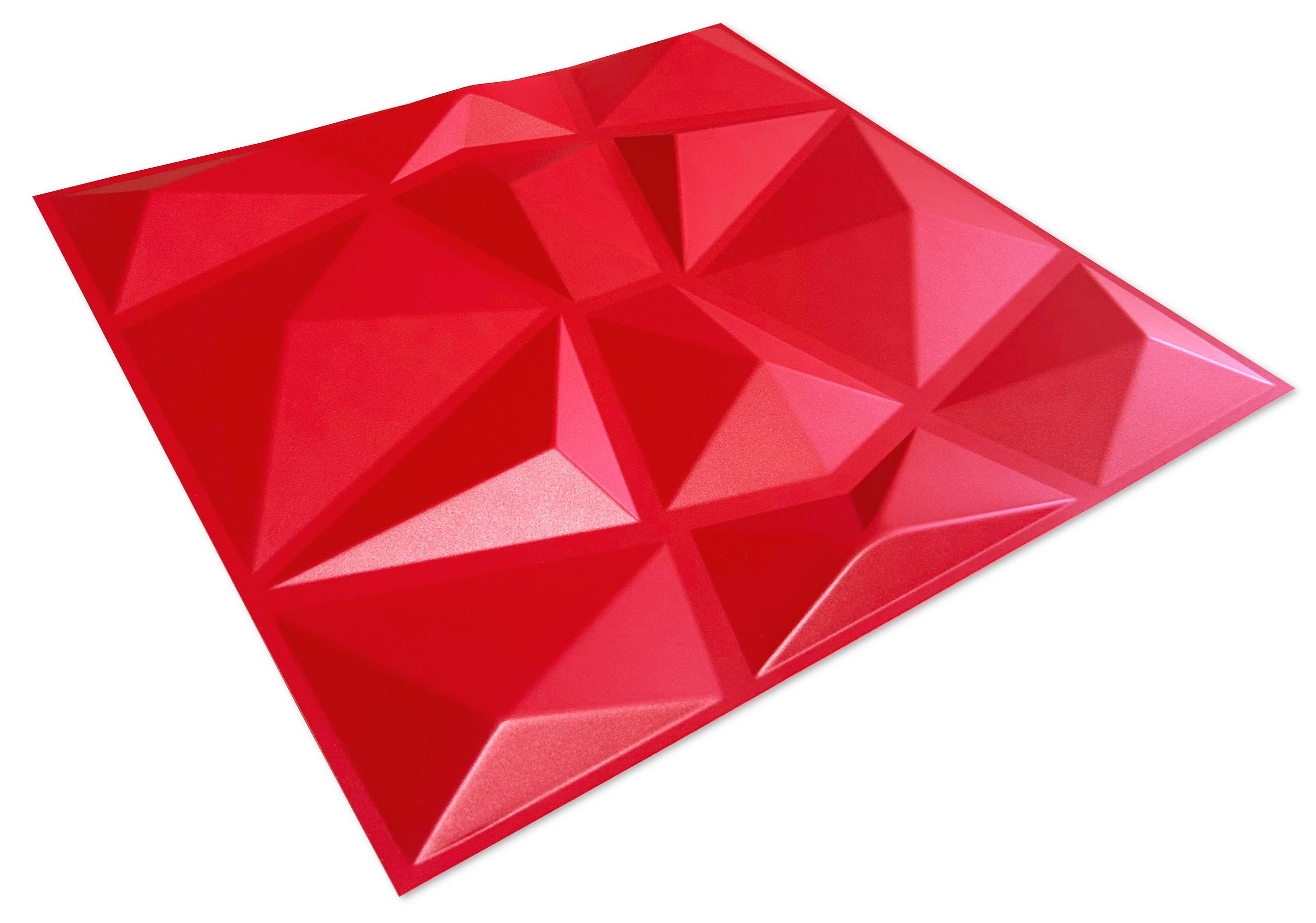 12 Plaques Murales 3D en PVC – 3 m² – Effet Diamant Red – Panneaux Décoratifs pour Murs et Plafonds – Idéal Salle de Jeu / Intérieur - 5