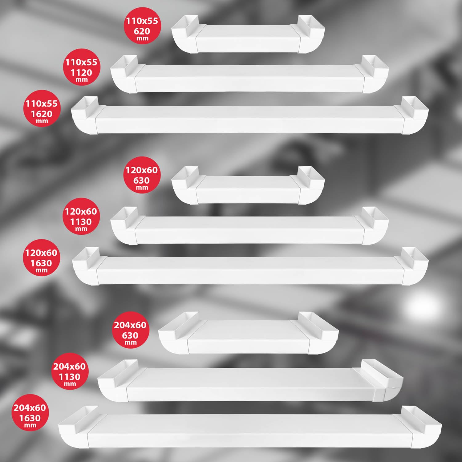 Canal de câbles encastré pour TV 204 x 60 mm L: 63 cm - Plastique passage de câbles invisible - Goulotte Passe Cable - KOTARBAU - 7