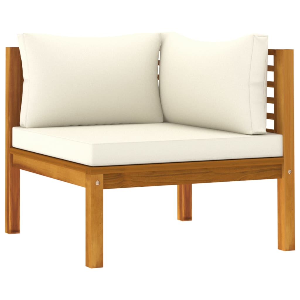 Salon bas de jardin en bois Beige 3 personnes - 4