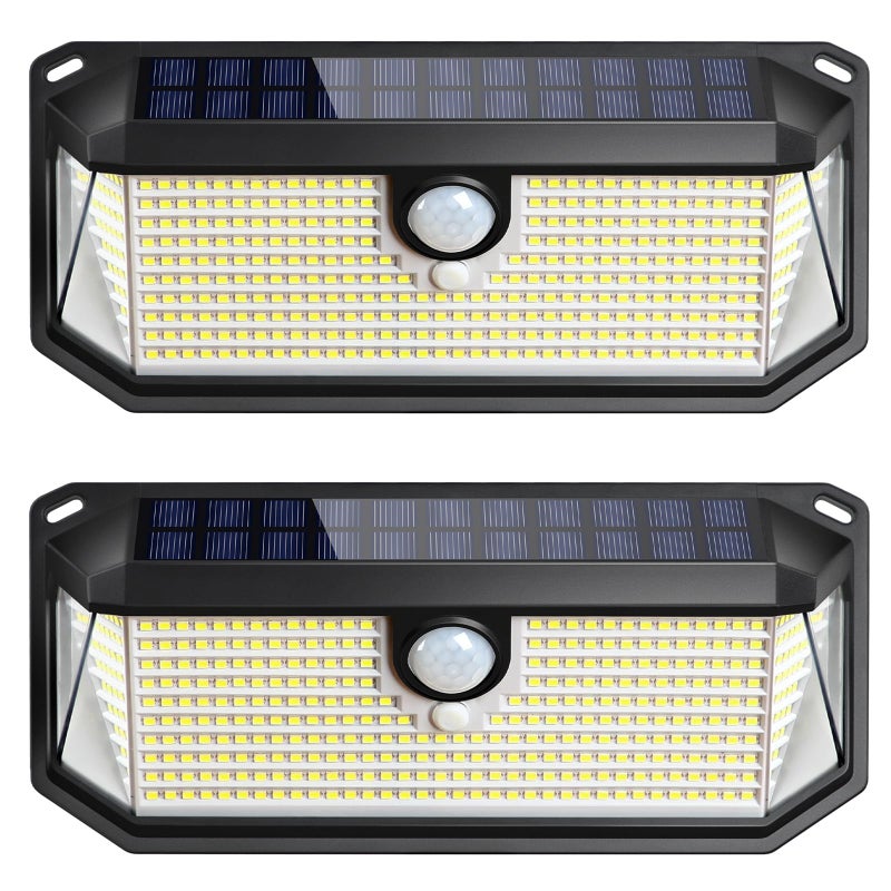 Zewnętrzne lampy słoneczne solarny reflektor z czujnikiem ruchu LED wodoszczelne światło bezpieczeństwa o szerokim kącie z trybami zestaw szt