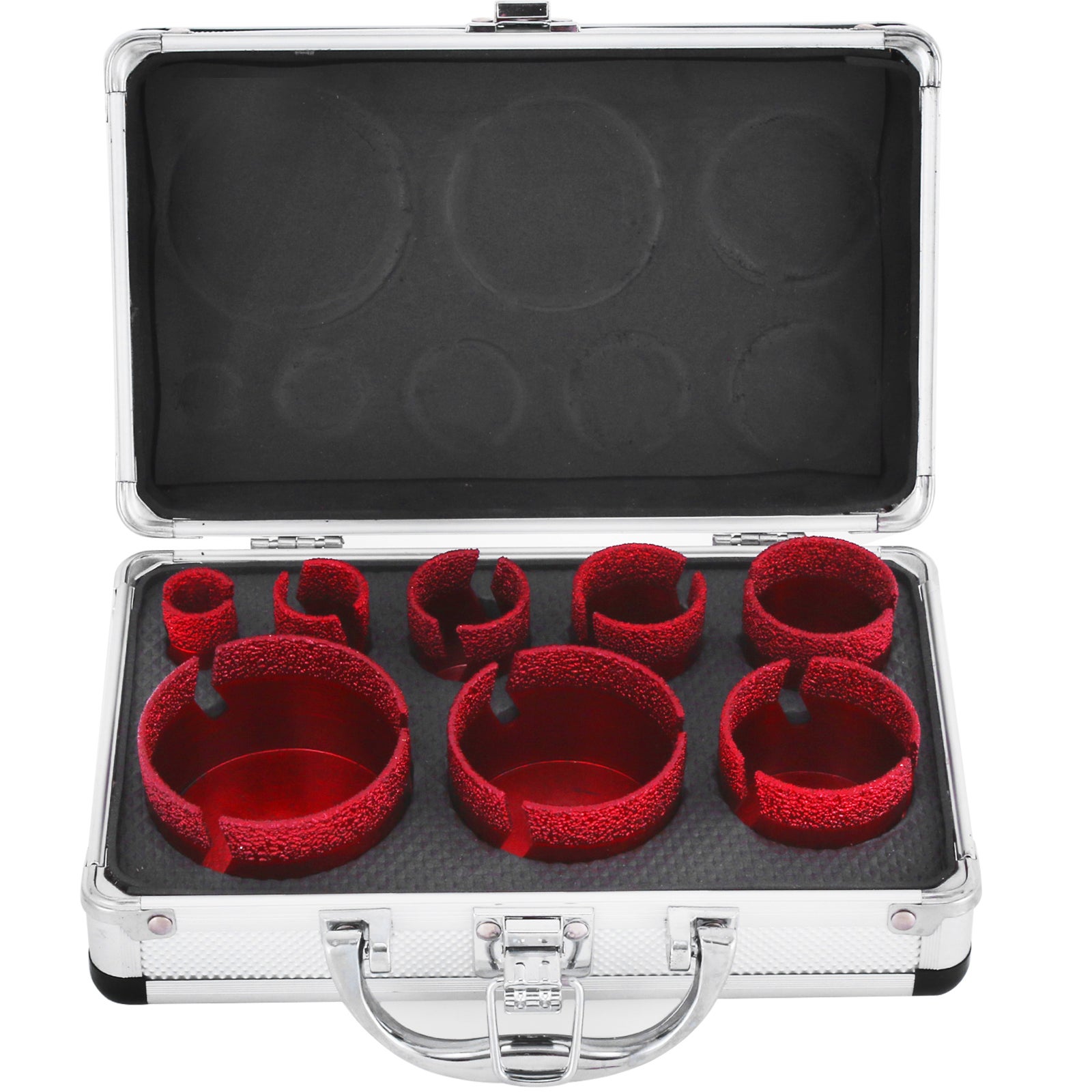 8Pcs Trépan Diamant Scie Cloche Foret Diamanté VEVOR 20/25/32/35/40/50/60/68mm Avec Filetage M14 pour Meuleuse Carrelage Granit Marbre Porcelaine - 9