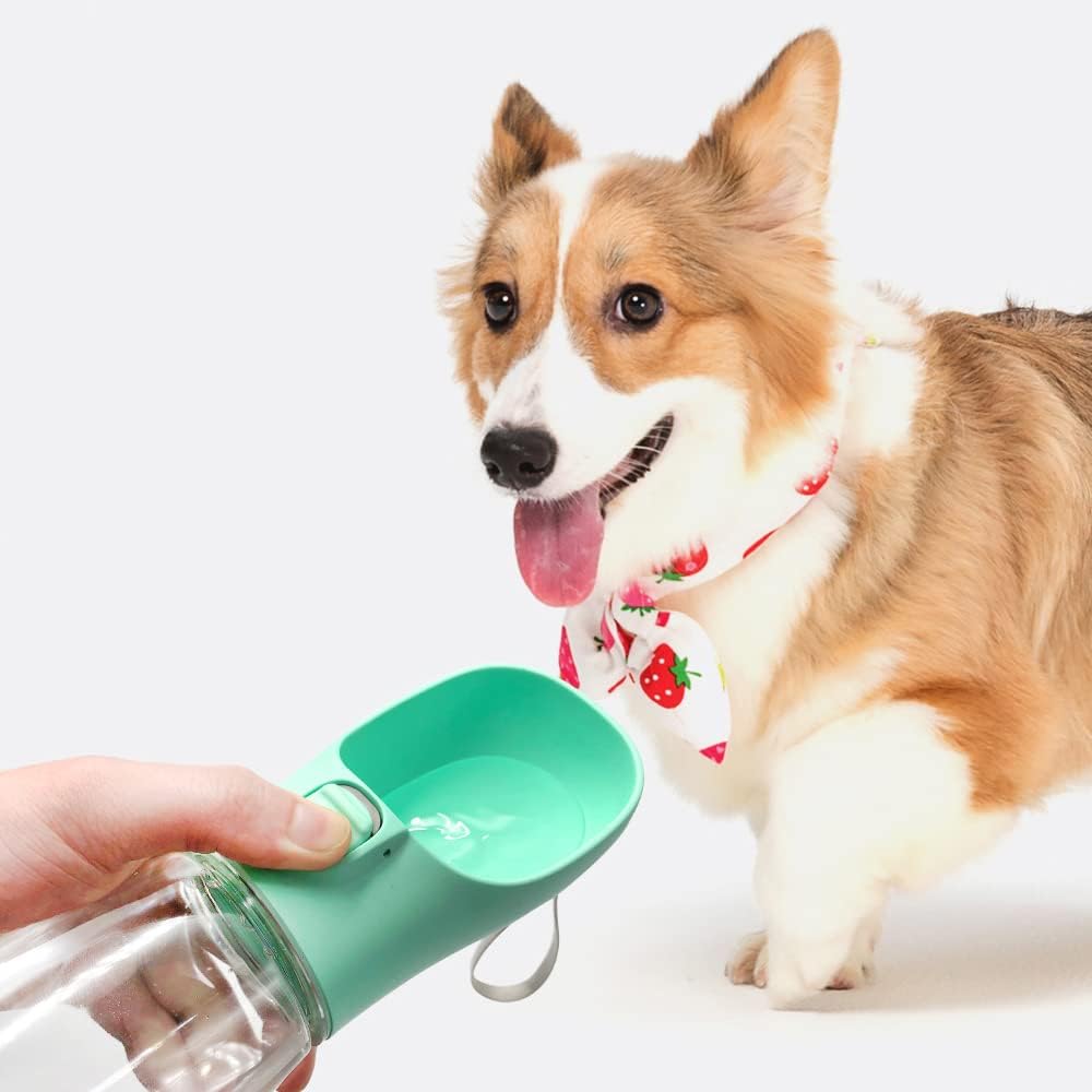 Botella de agua portátil para mascotas, 550 ml, fabricada en plástico de alta calidad, botella de agua de viaje antibacteriana. - 6