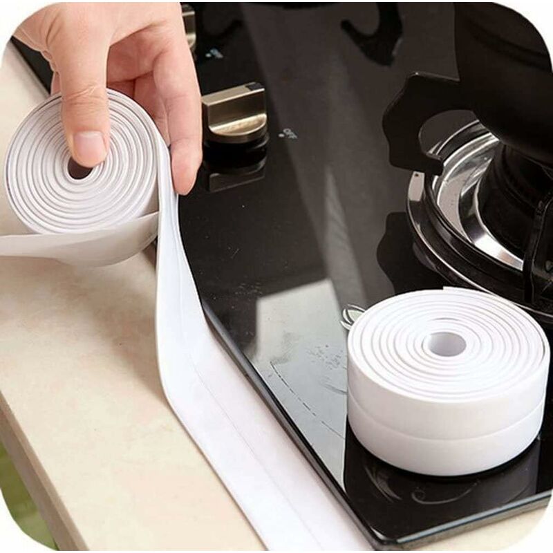 Ruban de calfeutrage, ruban d'étanchéité décoratif auto-adhésif en PE, utilisé pour la protection des bords muraux du plancher de la baignoire - 2