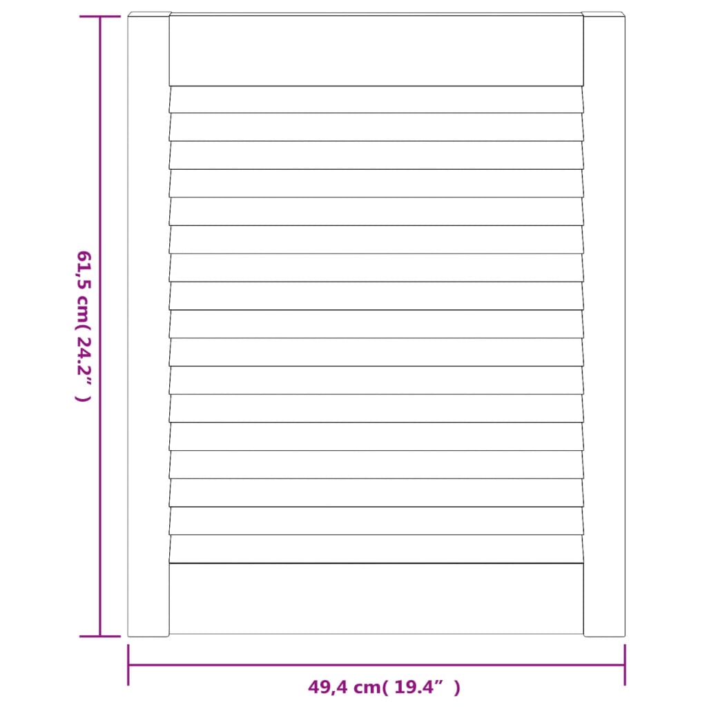 Porte d'armoire à lattes en pin massif 61,5x49,4 cm - COMFORTXL - 6
