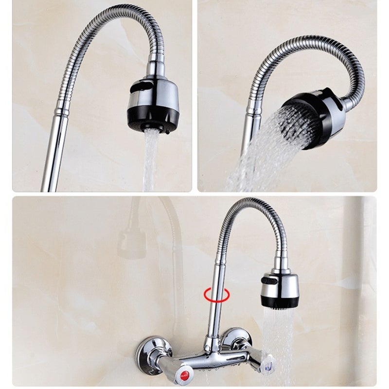 Nowoczesny zlew kuchenny w ścianie kran 360° obrotowy zawór mieszający bateria do basenu umywalka wyciągana