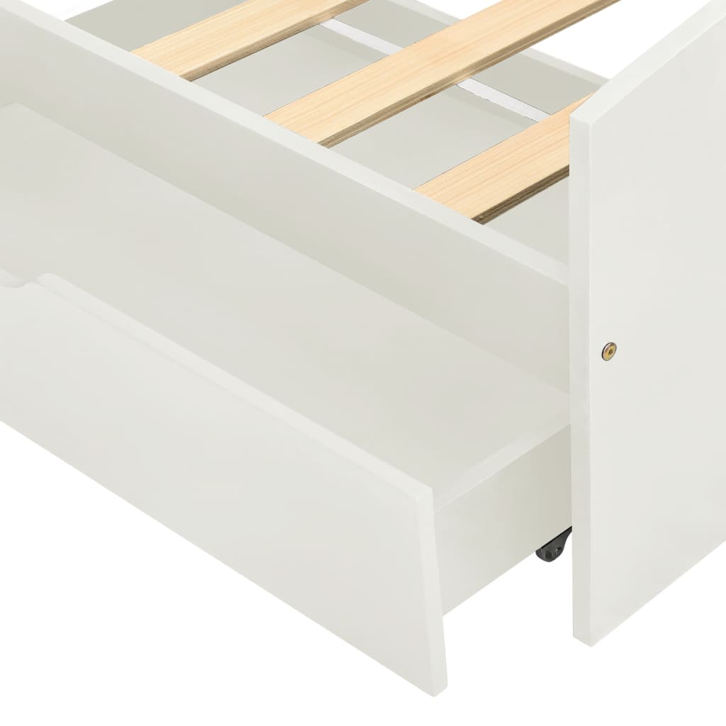 Cadre de lit avec 2 tiroirs sans matelas blanc 90 x 200 cm - 6