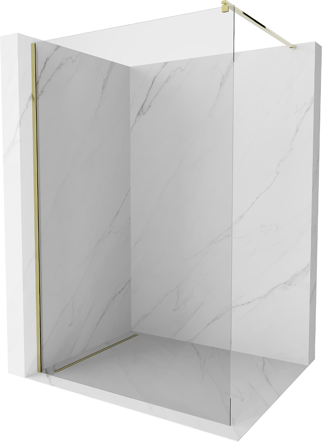 Mexen Kioto ścianka prysznicowa Walk-in 95 x 200 cm, transparent 8 mm, złota - 800-095-101-50-00