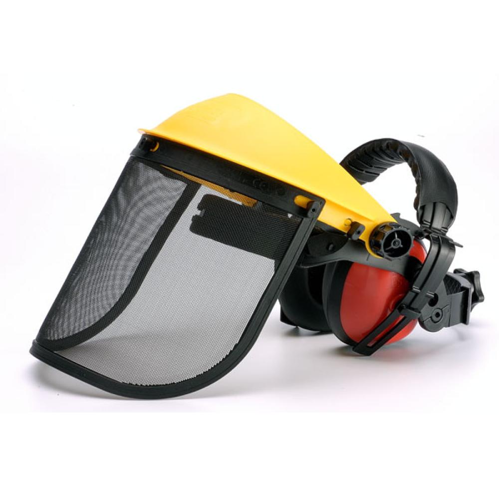 Visière De Protection Relevable Avec Casque Anti-bruit – Largeur 400 Mm, Hauteur 190 Mm, Polycarbonate, Norme EN166/EN352-1, Pour Débroussailleuse, Bricolage