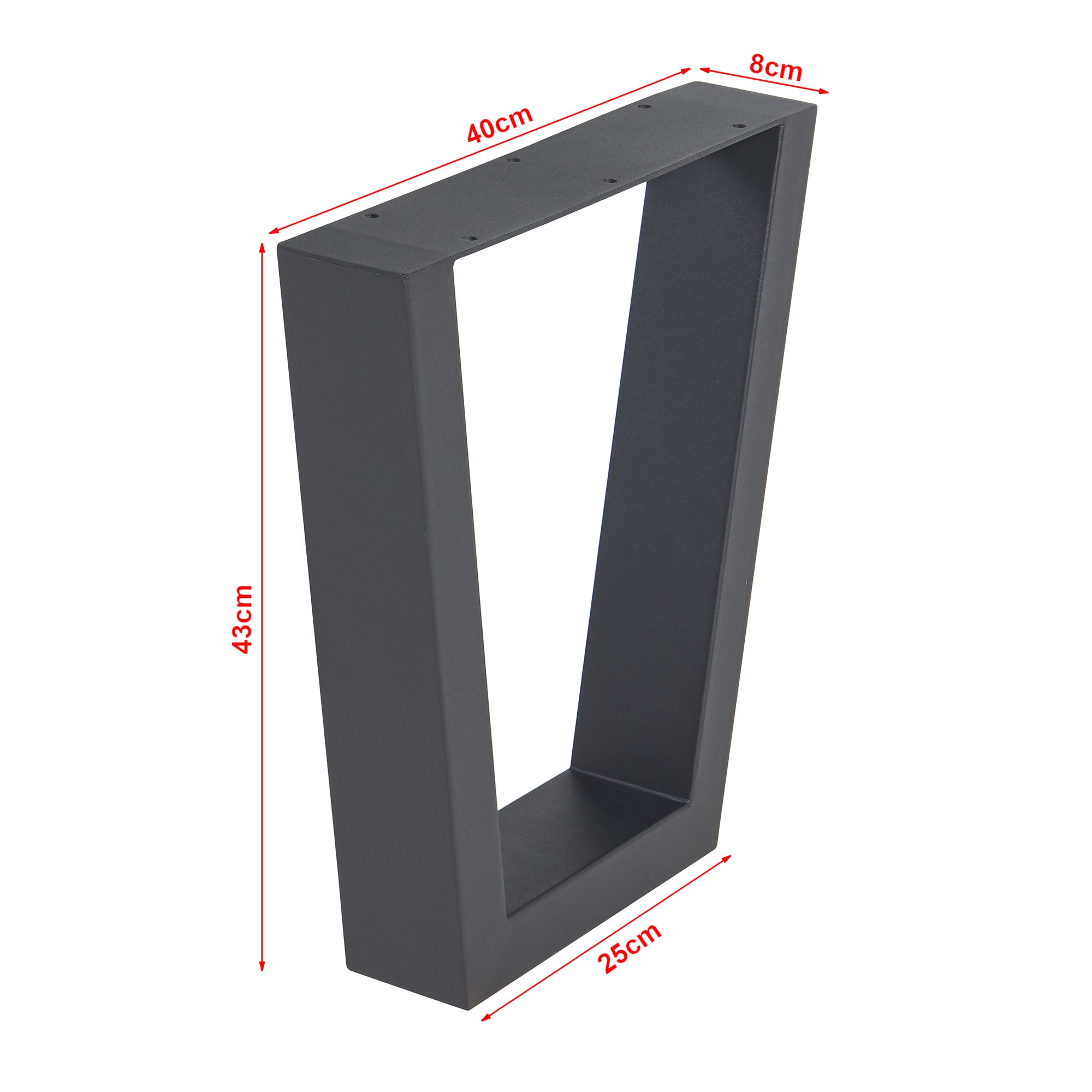 Lot de 2 pieds de table Lalling acier 43 x 40 cm noir [en.casa] - 2