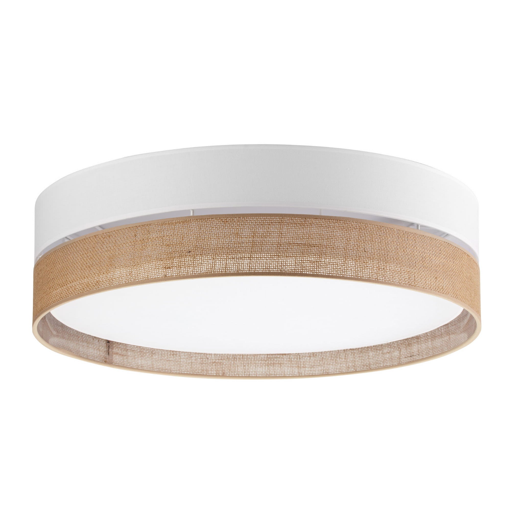 Plafon Linobianco okrągły biały 4xE27x15W wym: 16 x 60 cm IP20 sznurek / sizal TK Lighting