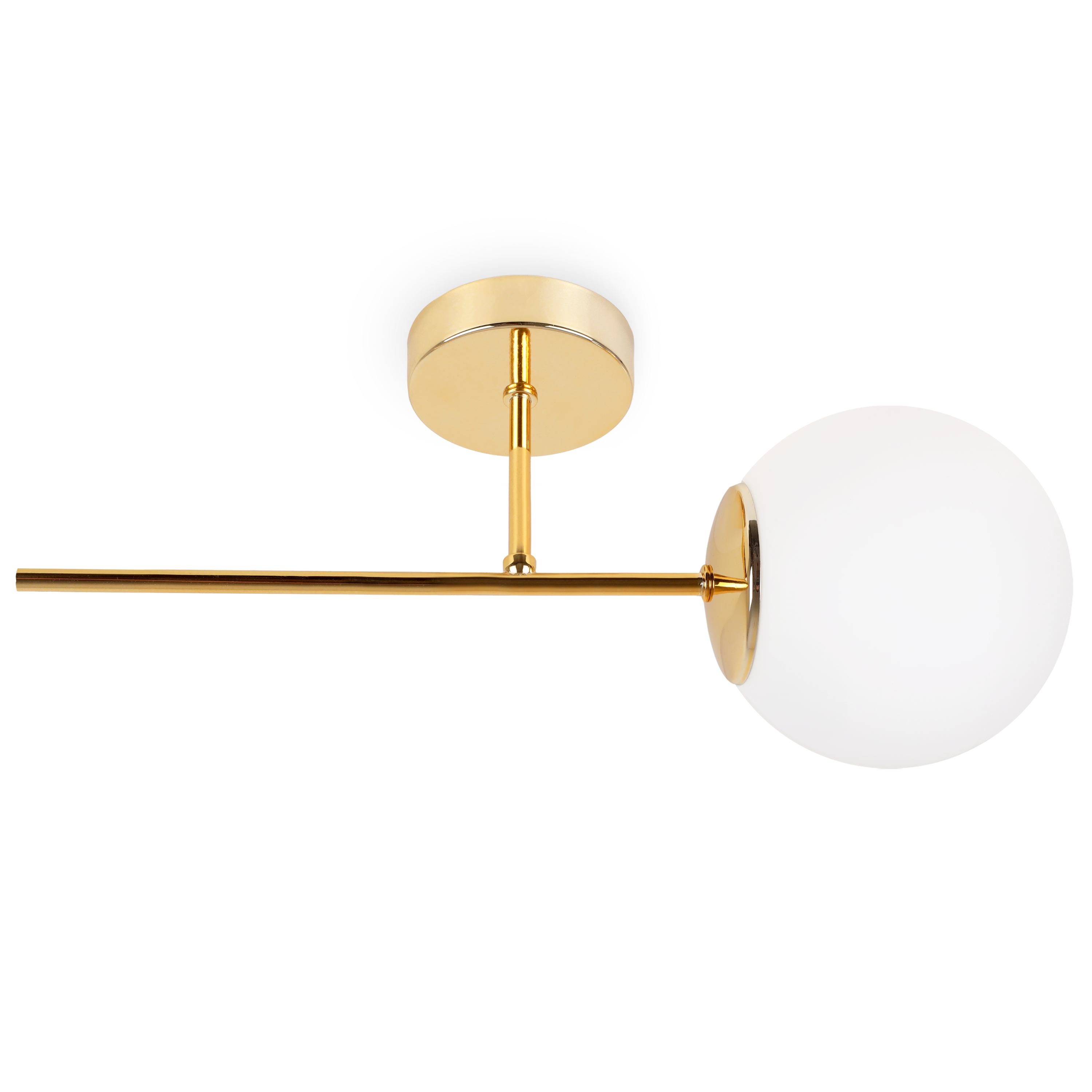 Lampa kinkiet ścienny złoty Siena loft 1xE14 klosz kula szklana biała Light Home LH - 8