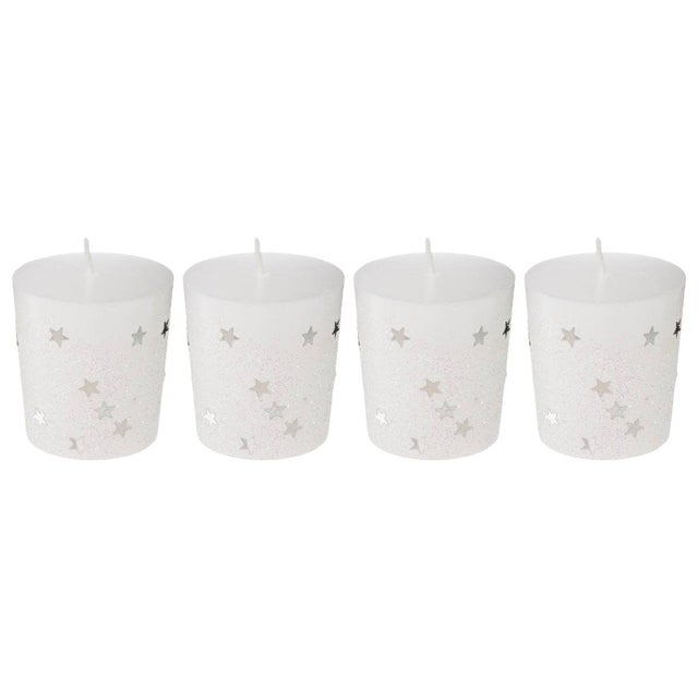 Lot de 4 bougies votives 48 gr blanc - Feeric Lights & Christmas
