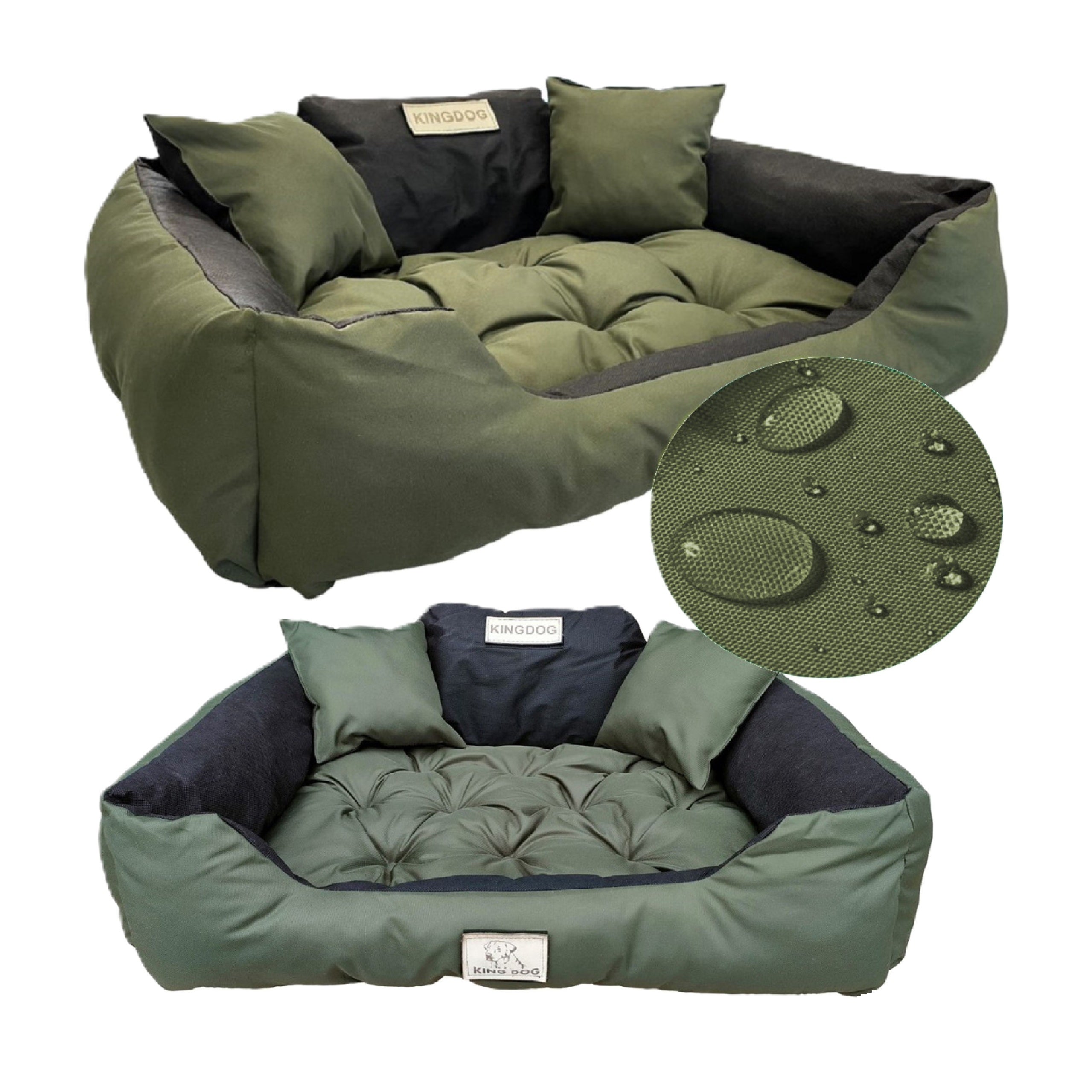 Legowisko dla psa kojec Aio Factory KINGDOG personalizowane wodoodporne zielone 130x105 cm 1szt