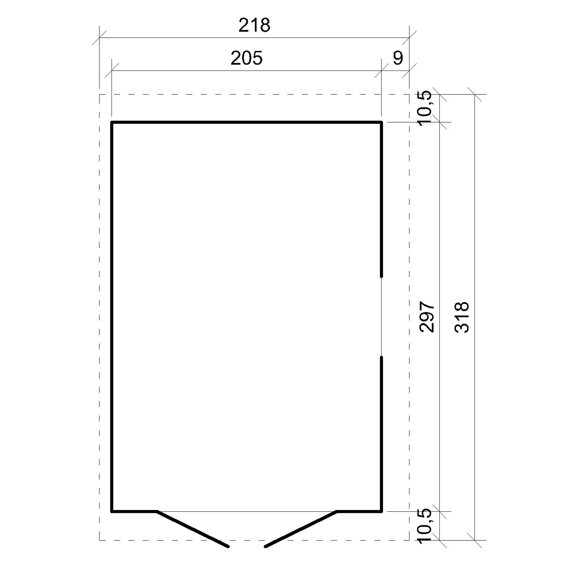 Cobertizo de madera para jardín CON PARED LATERAL - 216 x 318 cm / 6,2 m², Cobertizo de madera natural- Taller de Jardín - TIMBELA M339A - 7