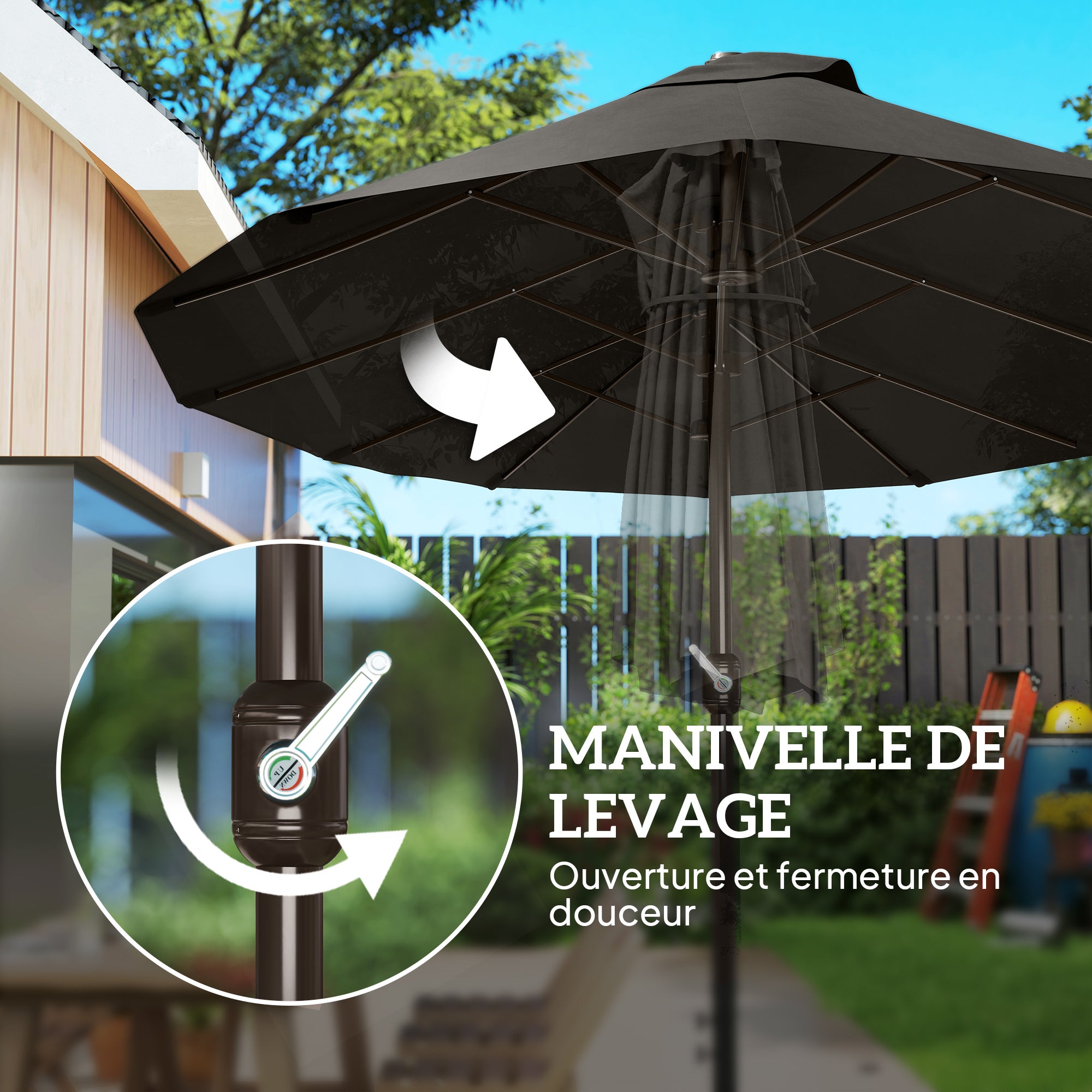 parasol Acier Outsunny - 8