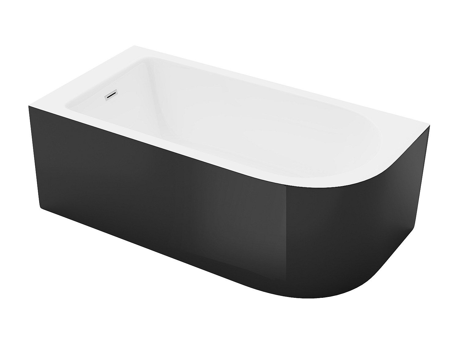 Wanna narożna - 240L - 170 x 75 x 58 cm - Czarna - Lewy narożnik - ANIKA