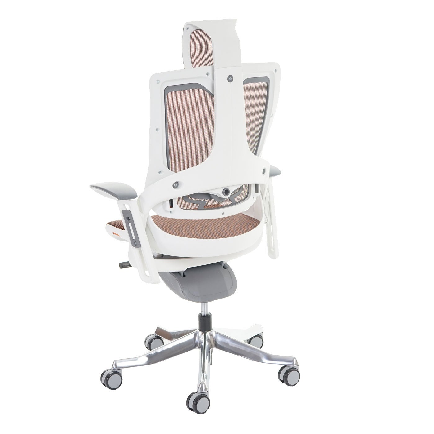 Fauteuil de bureau MERRYFAIR Wau 2, chaise pitovante, rembourrage / filet, ergonomique ~ marron/orange - 6