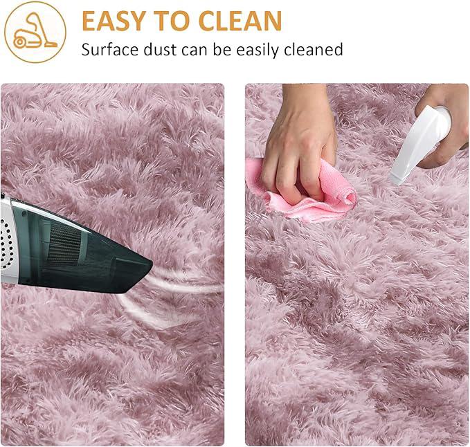 Soft Fluffy Area Rugs Tapis de Sol en Fausse Fourrure Tapis Extra Doux et Confortable Tapis antidérapant intérieur Moelleux épais 100*200cm - 4