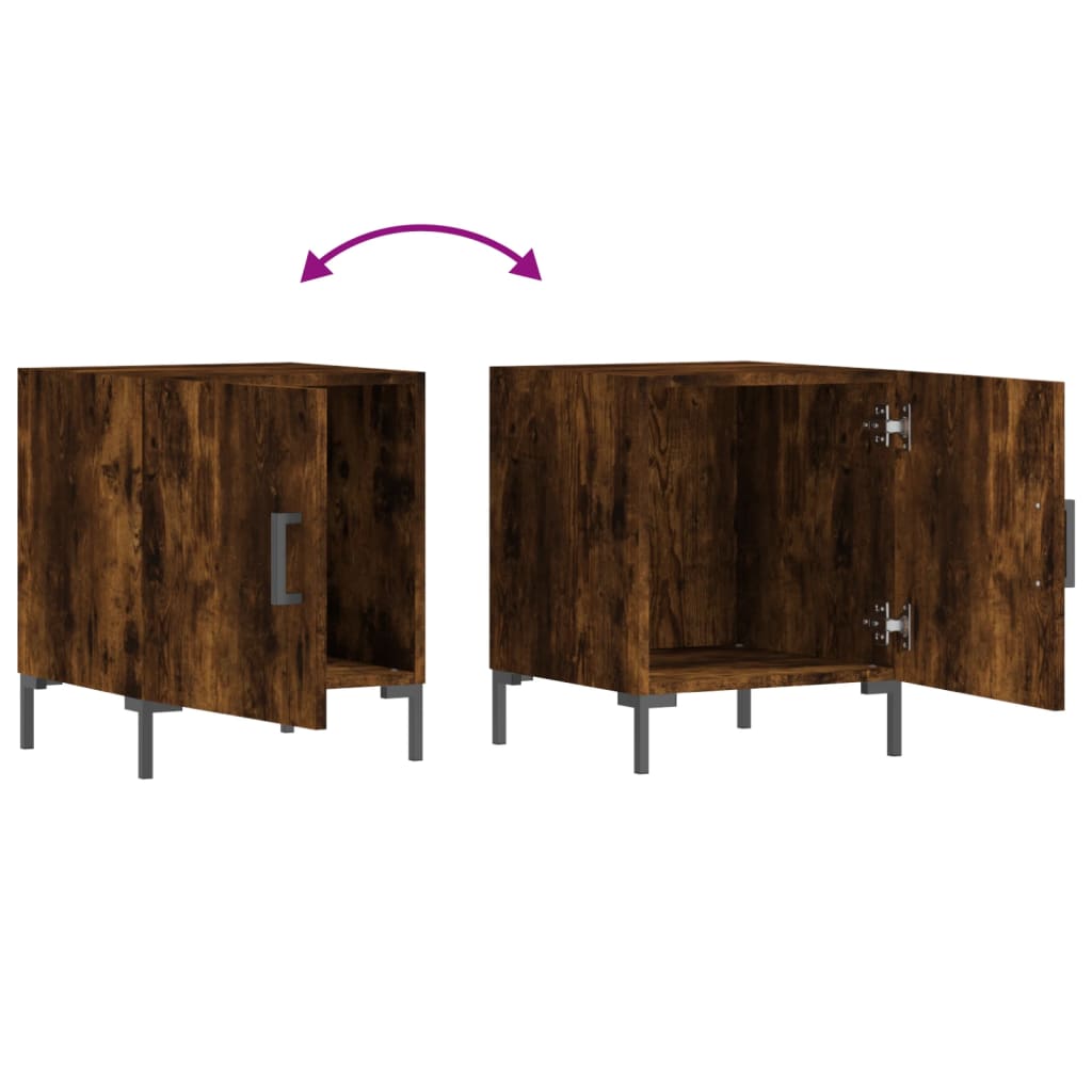 Maison Exclusive - Tables de chevet 2 pcs chêne fumé 40x40x50 cm bois d'ingénierie - 6