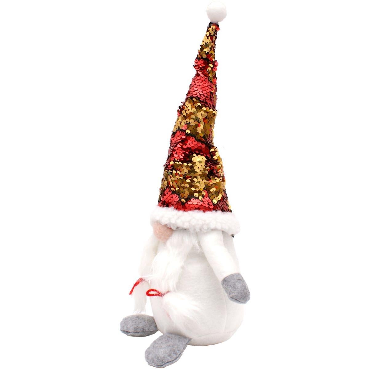 Skrzat dekoracyjny z magicznymi cekinam 35 cm biały