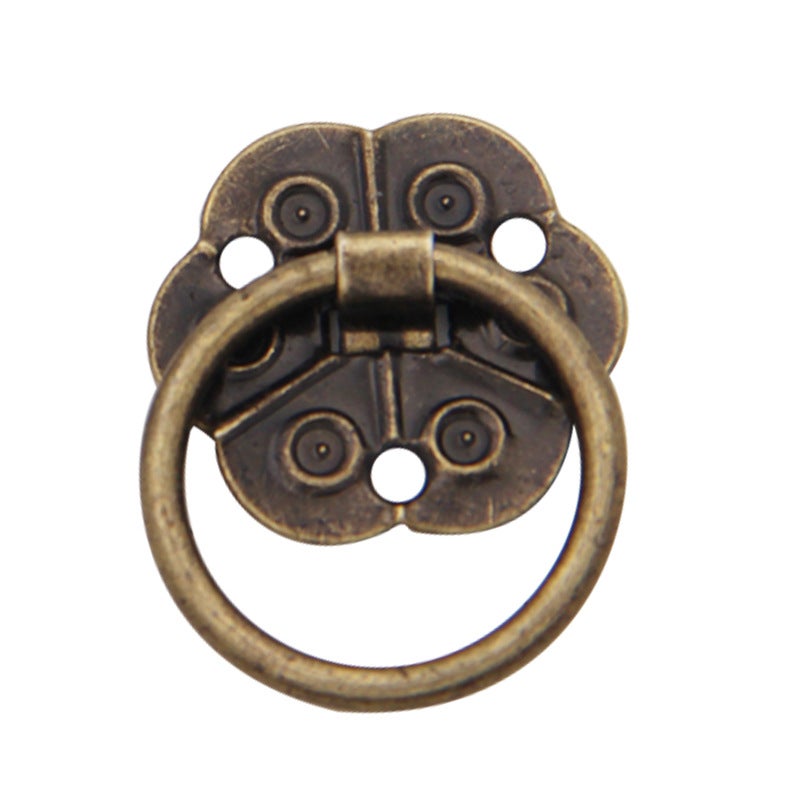 Zestaw 20 uchwytów do drzwi w kształcie pierścienia - Styl antyczny vintage - Do mebli domowych, szafek, szuflad, drzwi (2 x 2 cm)