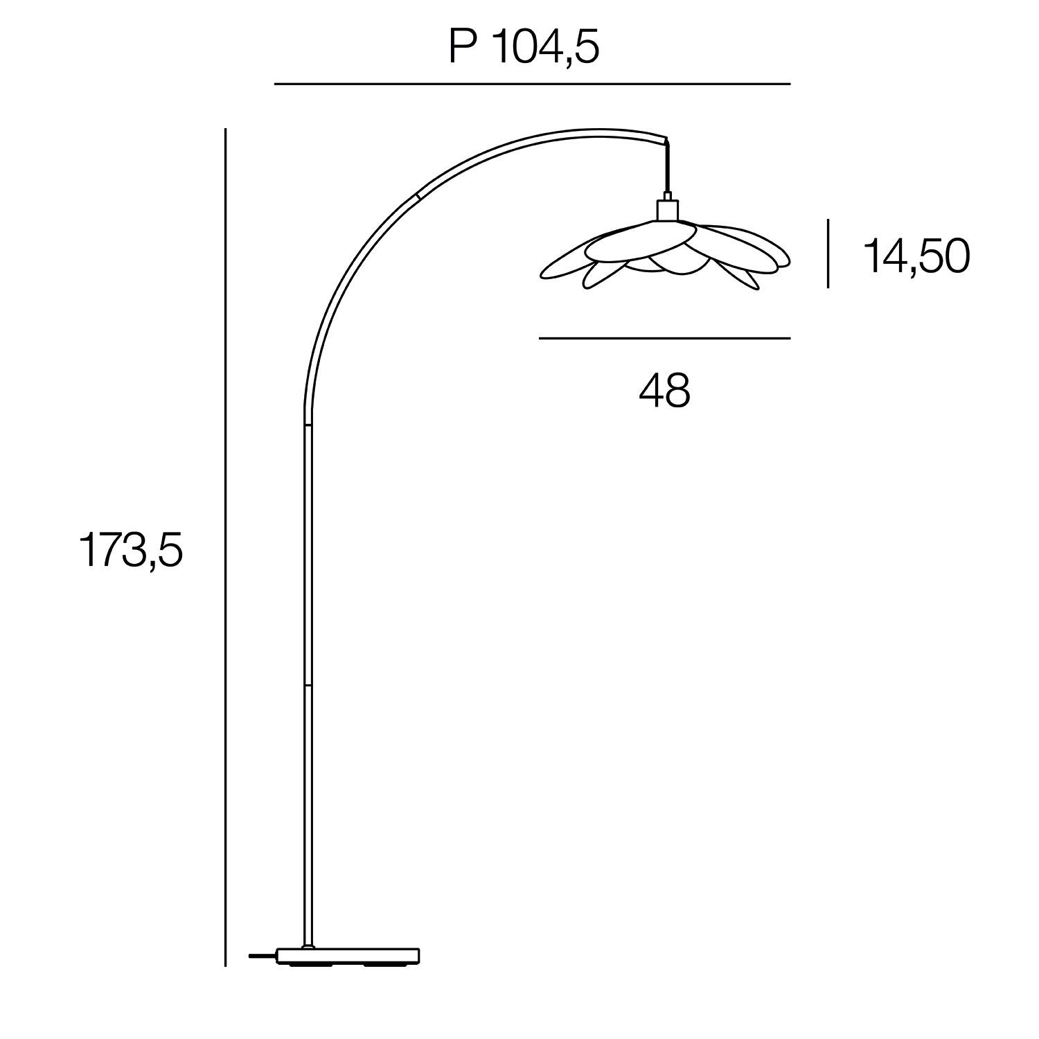 Candeeiro de pé de cana e aço BAMAKO - 1 x E27 - A. 175 cm - INSPIRE - 8