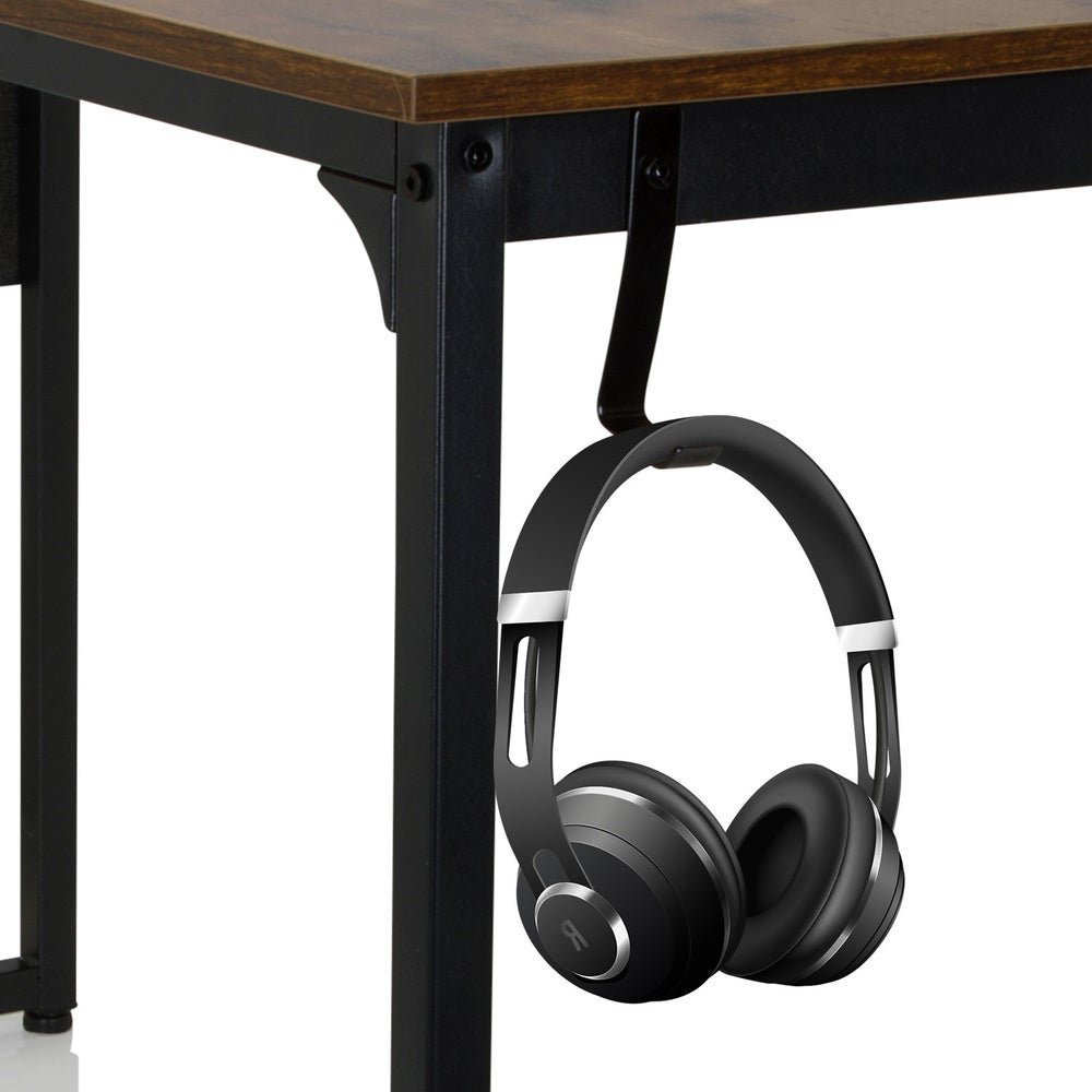 Scrivania con tasca laterale WORKSPACE H 120 x 60 Nero / Noce hjh OFFICE - 5